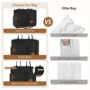 Canvas Tote Bag for Women With Side Pockets, Laptop Work Crossbody Everyday Satchel, Purses Shoulder Tote Bag Everyday Satchel Handbags Messenger for Travel Nurse College Gift, Black