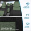 PolyPro Car Seat Covers Full Set in Charcoal on Black – Front and Rear Split Bench for Cars, Easy to Install Cover Set, Accessories Auto Trucks Van SUV