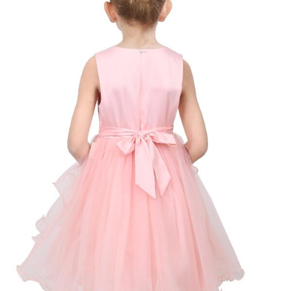 Flower Girls Dress Blue Belted Wedding Party Bridesmaid 12