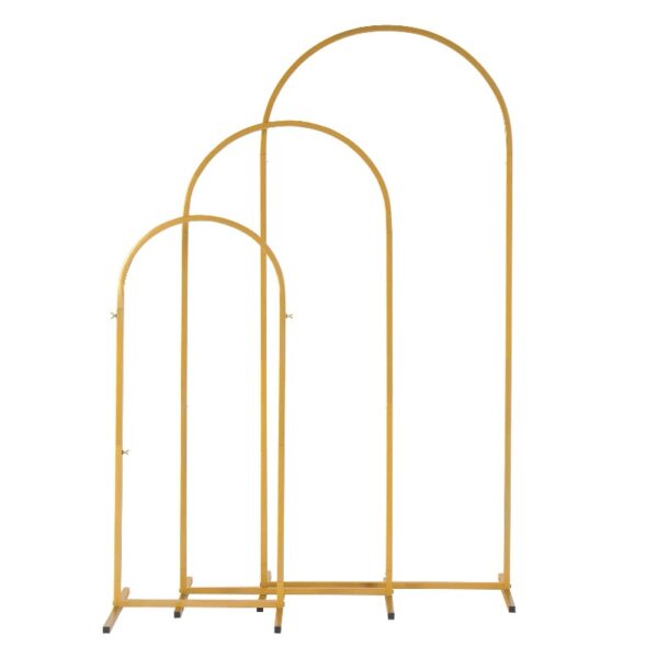 Skypatio 7.2ft Wedding Arch for Ceremony, Golden Balloon Stand, Metal Arch Backdrop for Decor
