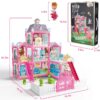 Girls Dollhouse with Slide, Pink, 16.7''