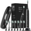 Black Series Electric Toothbrush - Rechargeable, 4 Modes, Travel Case, 8 Brush Heads