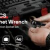 Mechanic Tool Kit, Drive Socket Set, 46 Pieces, with 72 Teeth Reversible Ratchet, Metric/SAE