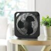 (2 pack) Mainstays 9-inch Box Indoor Comfort Personal AC Electric Fan, 3 Speeds, Black