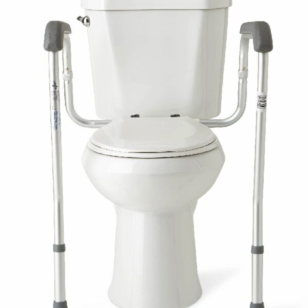 Toilet Safety Rails, Height Adjustable Toilet Frame, 250 lb. Weight Capacity