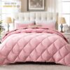 3 Pieces Bed in a Bag Comforter Set Duvet Insert,Reversible,Red/Black,Full Size Comforter Set-200GSM