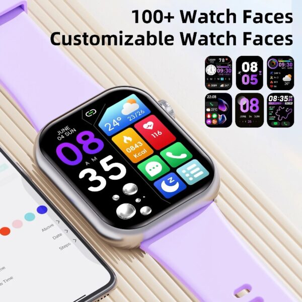 2025 New 1.85-inch Women's Smartwatch with Answer/Make Calls/120+Sports Modes/Two watch straps, IP68 Waterproof Fitness Tracker Fits for Android Iphone Devices（Gold Milan Steel Belt）