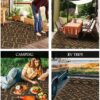 Outdoor Rug 5'x8' Waterproof Reversible Patio Rug Modern Lightweight Plastic Straw Indoor Outdoor Rug for RV Camping Deck Balcony Porch Boho Patio Decor Outdoor Carpet Brown and Beige