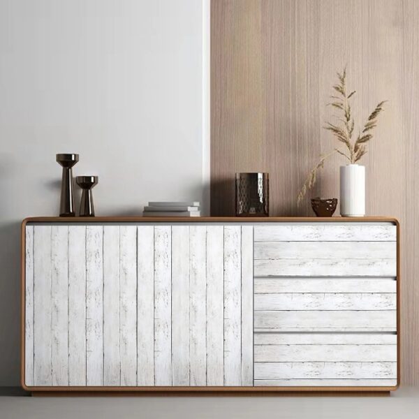 17.7-in x 511.8-in White Gray Wood Peel and Stick Wallpaper Self-Adhesive Removable Contact Paper for Kitchen Countertop Home Decoration Wall Covering Home Renovation