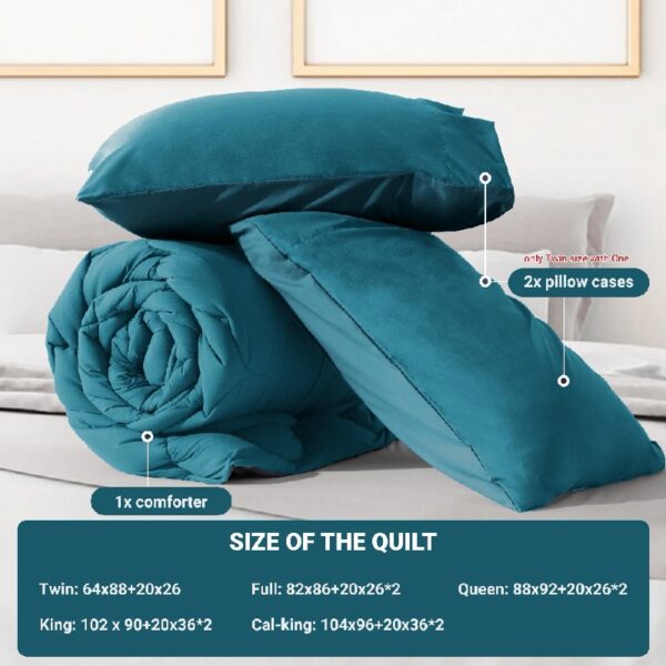 3 Pieces Bed in a Bag Comforter Set Duvet Insert,Reversible,Red/Black,Full Size Comforter Set-200GSM
