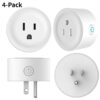 4 Pack Smart Plugs Wi-Fi Outlet 4 Pack Work with Alexa/Google Home/Smart Life Timer ON/Off Plug Schedule Built-in App Mini Wireless Socket No Hub Required