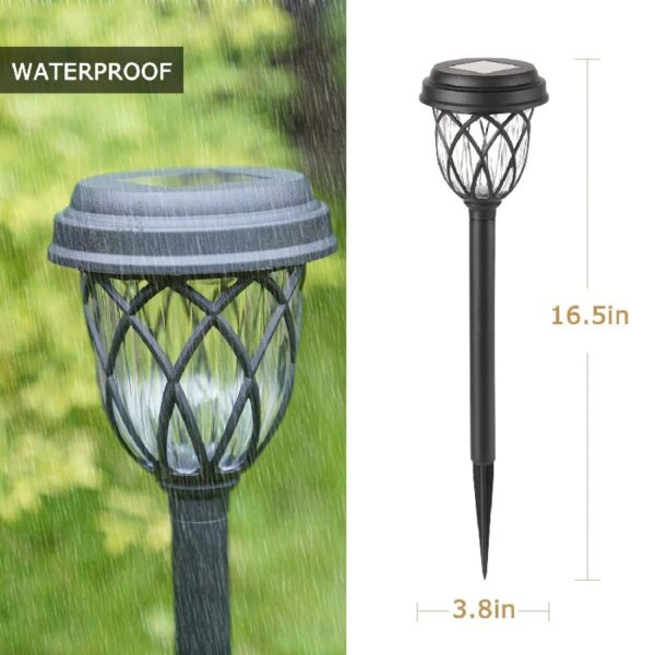 10 Pack Solar Lights Outdoor Decorative, Solar Pathway Lights Outdoor, Solar Powered Garden Yard Lights for Walkway Sidewalk Driveway. (Brown, Cool White)