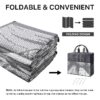 6'x9' Outdoor Rugs Patio Waterproof Outside Mat Reversible Plastic Camping Carpet,Black & Grey