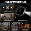 2.1-inch AMOLED Men Military Smartwatch，with Fitness Tracker/ Answer Make Calls /100+ Sport Modes/1ATM Waterproof, Mountain Travel Pedometer Watch fits for Android and Iphone Devices (Black)