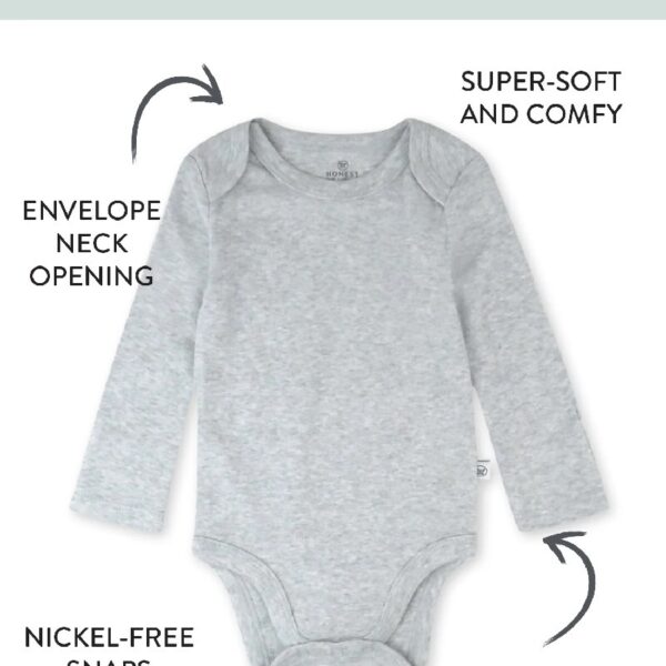 Baby Boy or Girl Gender Neutral Organic Cotton Long Sleeve Bodysuits, 8 Pack (Newborn-24 Months)