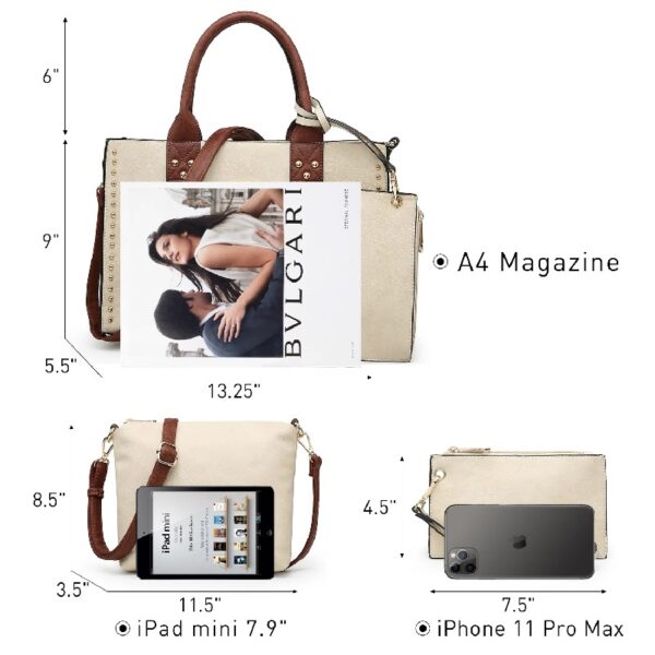 d4ccd17a08de45af9cc5b32d017883e6 Women's 3Pcs Purse Handbag Shoulder Bag Tote Satchel Hobo Bag Briefcase Work Bag for Ladies