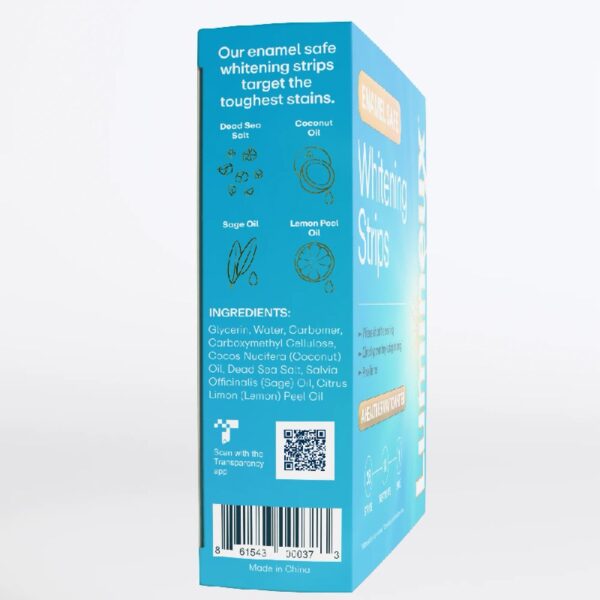 Enamel-Safe & Peroxide-Free Teeth Whitening Strips, Dentist Formulated, 14-Pack