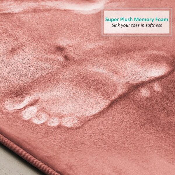 Nestl Set of 3 Absorbent Memory Foam Bath Mat Bathroom Rugs, Gray, Large 20