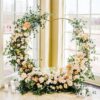 Heart Shape Wedding Arches for Ceremony,6.7ft Gold Arch Backdrop Stand,Metal Heart Shape Balloon Arch Frame with Base for Wedding Birthday Party Decor