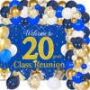 20th Year Class Reunion Party Decoration,Blue and Gold Balloon Arch,Blue and Gold 50th Anniversary Class Reunion Theme Backdrop Balloon Garland Kit