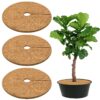 3 Pcs Coconut Fiber Mulch Ring, 30 Inch Coco Coir Tree Ring Mulch Mat, 100% Natural Tree Protector Mat Plant Cover Ring Coconut Coir Discs Tree Mats Mulch Rings for Indoor Outdoor Trees Plants
