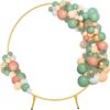 Queen Dream Round Backdrop Stand 7.2ft Gold Circle Balloon Arch Stand for Wedding Birthday Party