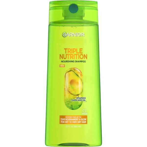 (4 pack) Garnier Triple Nutrition Nourishing Shampoo with Vitamin E, 33.8 fl oz