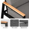 3 Pieces Patio Chairs Set with Glass-Top Coffee Table, Outdoor Bistro and Patio Furniture Set for Porch|Backyard|Balcony, Black