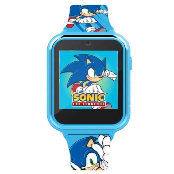 Sega Sonic The Hedgehog iTime Unisex Child Smart Watch with Silicone Strap and Blue Case 42mm