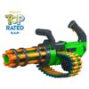 V-Twin Motorized Gatling Belt Blaster, Rotating Barrel, Full-Auto Foam Dart Belt Blaster, 30 Waffe Tip Darts Compatible with Most Standard Full-Length NERF Elite and XShot