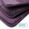 Nestl Set of 3 Absorbent Memory Foam Bath Mat Bathroom Rugs, Gray, Large 20
