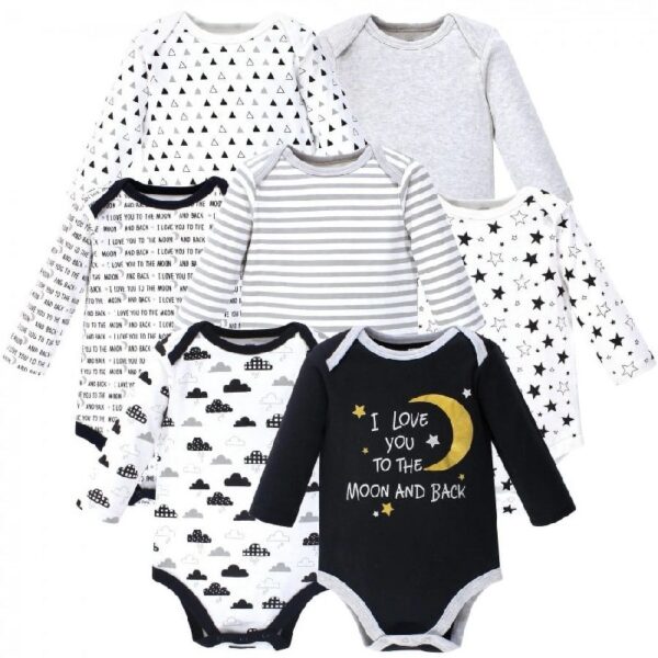 Cotton Long-Sleeve Bodysuits, 7-Pack, Preemie-24 Months