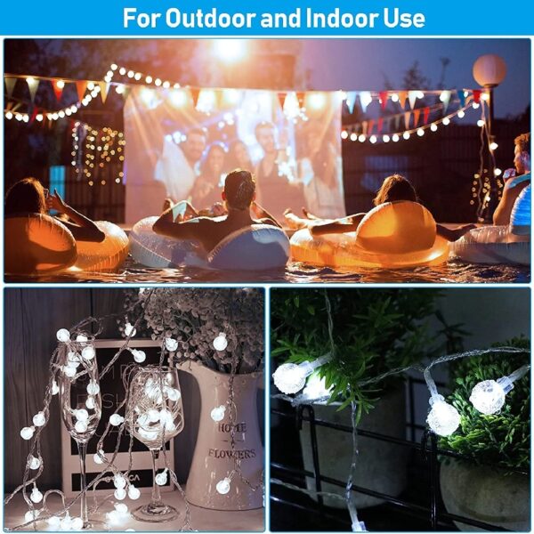 GooingTop 2Pack Outdoor String Lights, Each 37.5Ft 100LED Hanging Patio Lights with 8 Lighting Modes, Auto On/Off for Garden Patio Yard Decor, Warm White