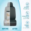 PolyPro Car Seat Covers Full Set in Charcoal on Black – Front and Rear Split Bench for Cars, Easy to Install Cover Set, Accessories Auto Trucks Van SUV