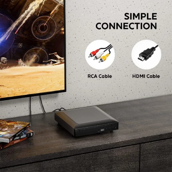 Mini HDMI DVD Player for TV, CD Player for Home with USB Input and AV Coaxial Output, Include Remote Control