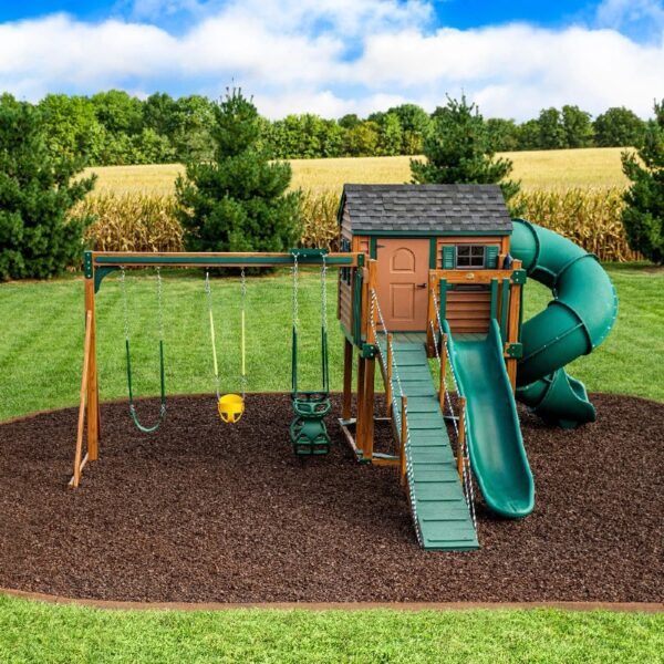 Premium Brown Rubber Mulch Nuggets, 0.8 cu ft
