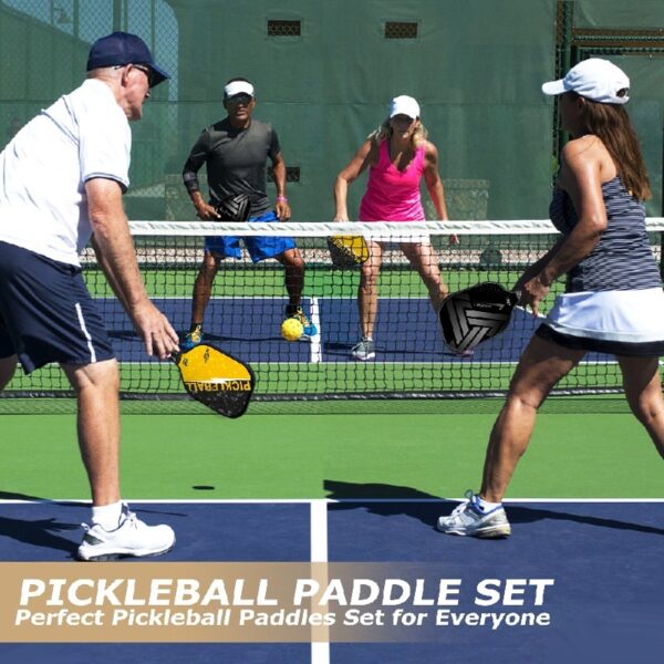 NFTIGB USAPA Certified Pickleball Paddles for Beginners, Family Play Set with 2 Rackets, 4 Balls, Easy-to-Use, Durable & Lightweight