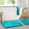 Nestl Set of 3 Absorbent Memory Foam Bath Mat Bathroom Rugs, Gray, Large 20