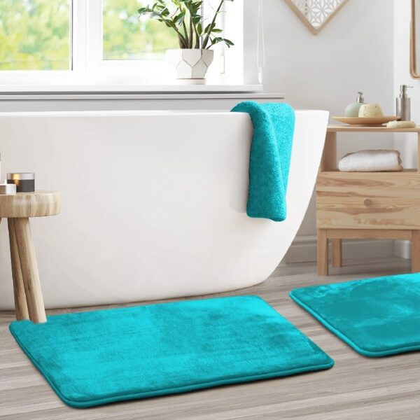 Nestl Set of 3 Absorbent Memory Foam Bath Mat Bathroom Rugs, Gray, Large 20