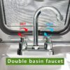 Bathroom Faucet 4inch 2 Handles Centerset Suit for 2 or 3 Mounting Holes, Lavatory Hot and Cold Mixer Tap, Mattle Black