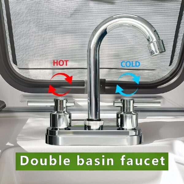 Bathroom Faucet 4inch 2 Handles Centerset Suit for 2 or 3 Mounting Holes, Lavatory Hot and Cold Mixer Tap, Mattle Black