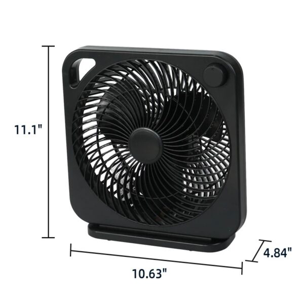 d7f2bdbe782a4144b35eb332018ac877 (2 pack) Mainstays 9-inch Box Indoor Comfort Personal AC Electric Fan, 3 Speeds, Black