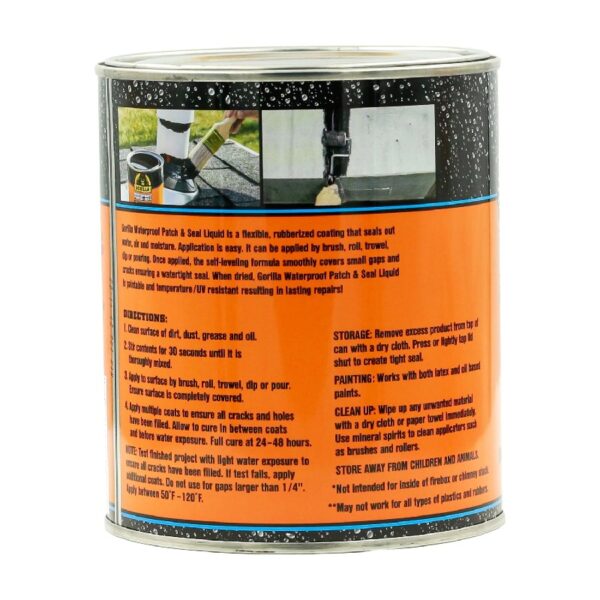 Patch & Seal Liquid Rubber, Black Waterproof Sealant, 32 Ounce