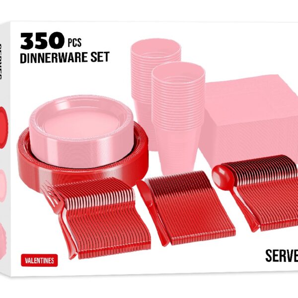 Exquisite 350 Piece Easter Plastic Disposable Party Plates & Dinnerware Combo Set