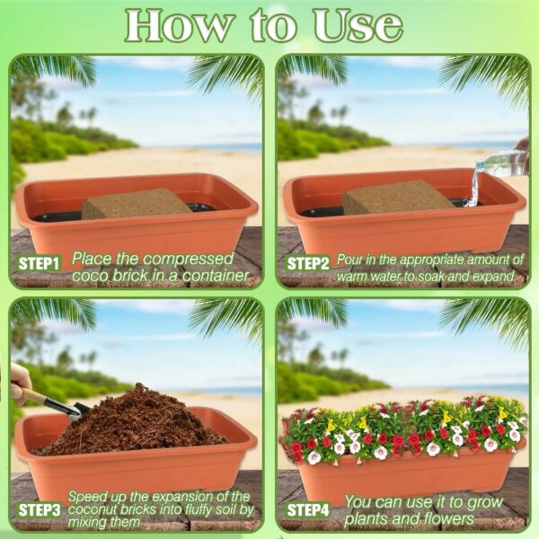10lb of  100% Organic Coco Coir Bricks with Low EC and pH Balance High Expansion Coco Fiber for Herbs, Flowers,Plants Gardening Renewable Coconut Soil