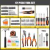 171 Piece Socket Wrench Auto Repair Tool Combination Package 1/4