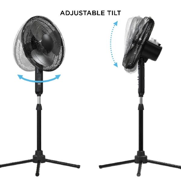 Oscillating Fan, Adjustable-Height Pedestal Fan with Wide Area Oscillation, 16”