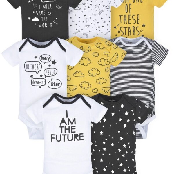 Baby Boy Short Sleeves Onesies Bodysuits, 8-Pack, Sizes Newborn-12M