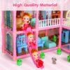 Girls Dollhouse with Slide, Pink, 16.7''