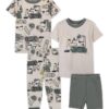 Baby & Toddler Boys 4Pc Short Sleeve Snug Fit Sleepwear, Size 9 Months-5T